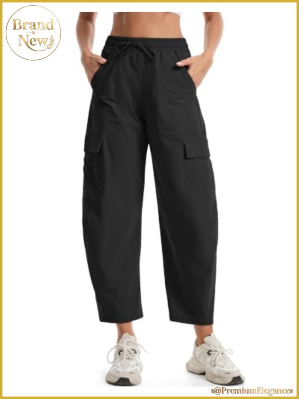 Women's Cargo Barrel Pants 27" Inseam Nylon Spandex Quick-Dry Athletic